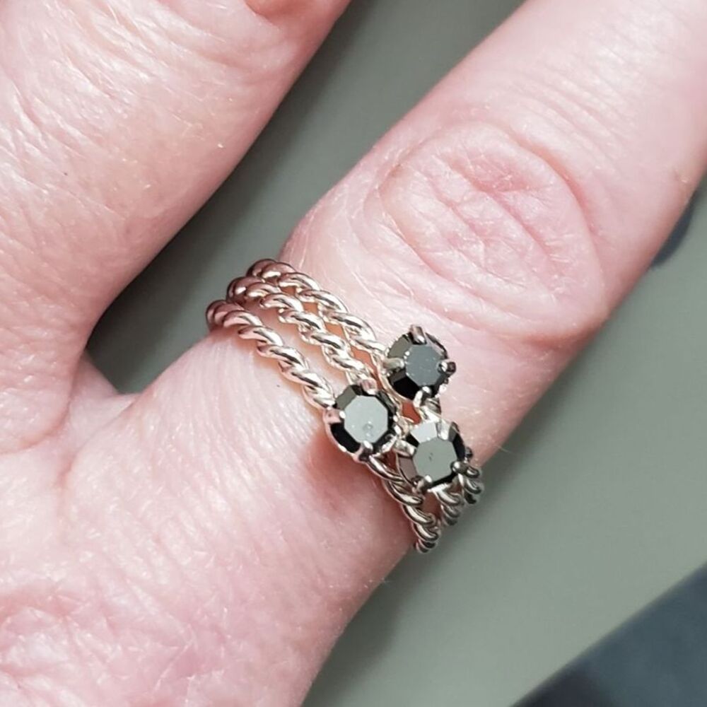 Silver Tone Stackable Ring Set Size 8.5 - image 2